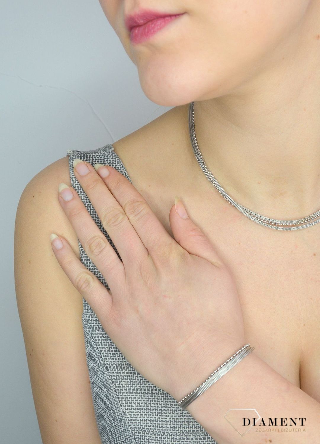 Srebrna bransoletka podwójny łańcuszek i kuleczki DIA-BRA-2861-925.jpg