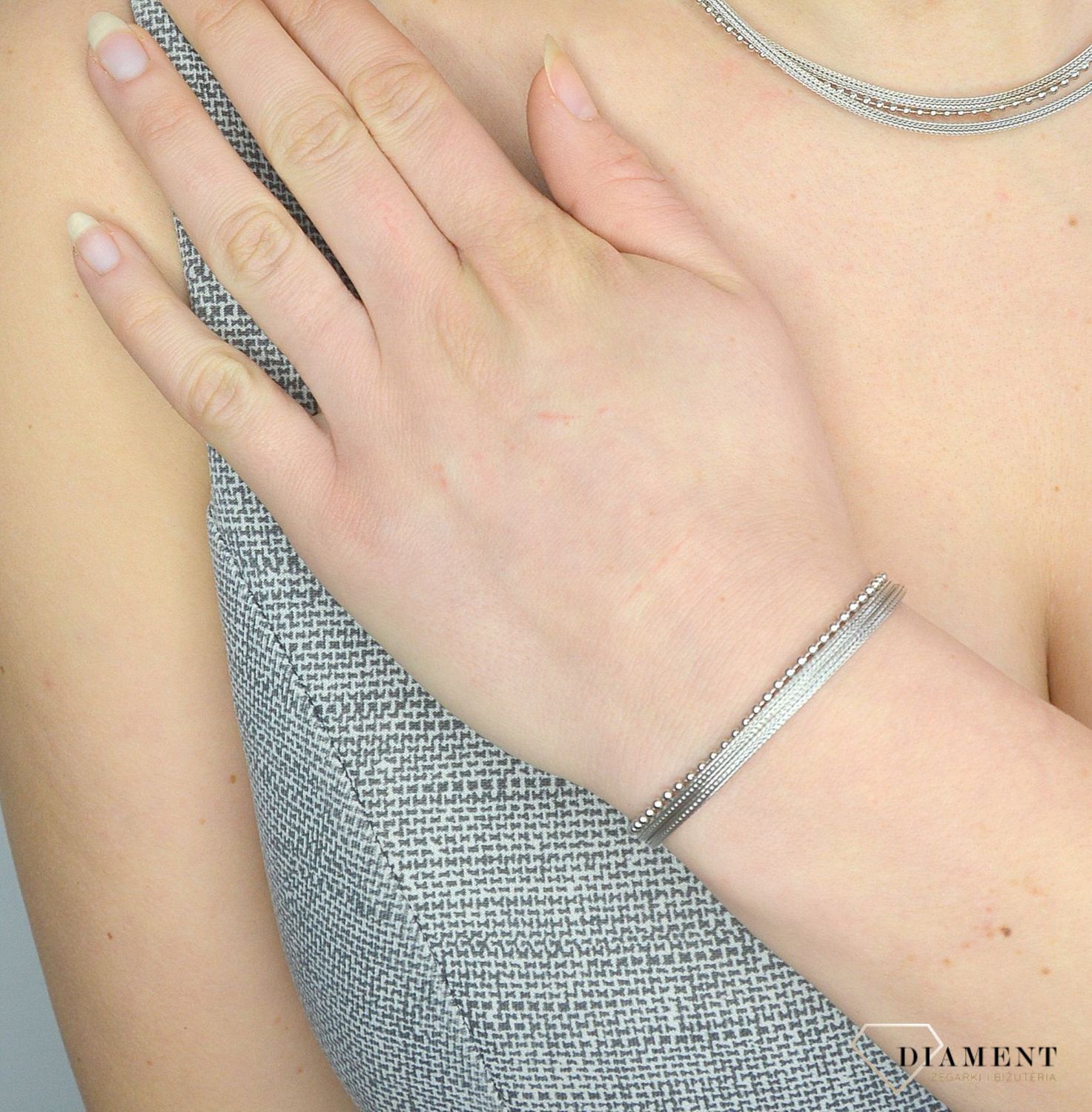 Srebrna bransoletka podwójny łańcuszek i kuleczki DIA-BRA-2861-925.jpg