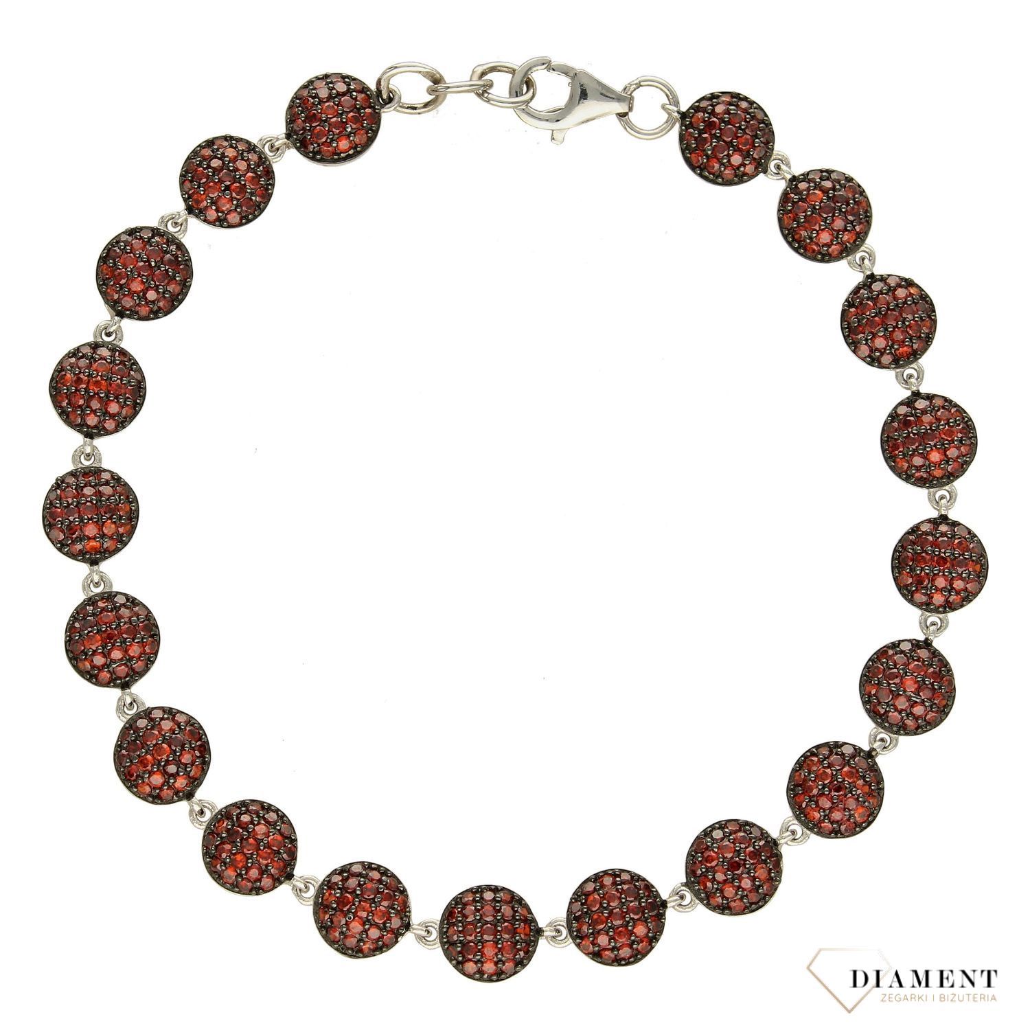 Bransoletka srebrna z czerwonymi cyrkoniami DIA-BRA-2931-925 (1).jpg