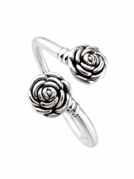 Srebrna Bransoletka Sztywna z Różami – 2 Róże, 17 mm, 13,45 g.jpg