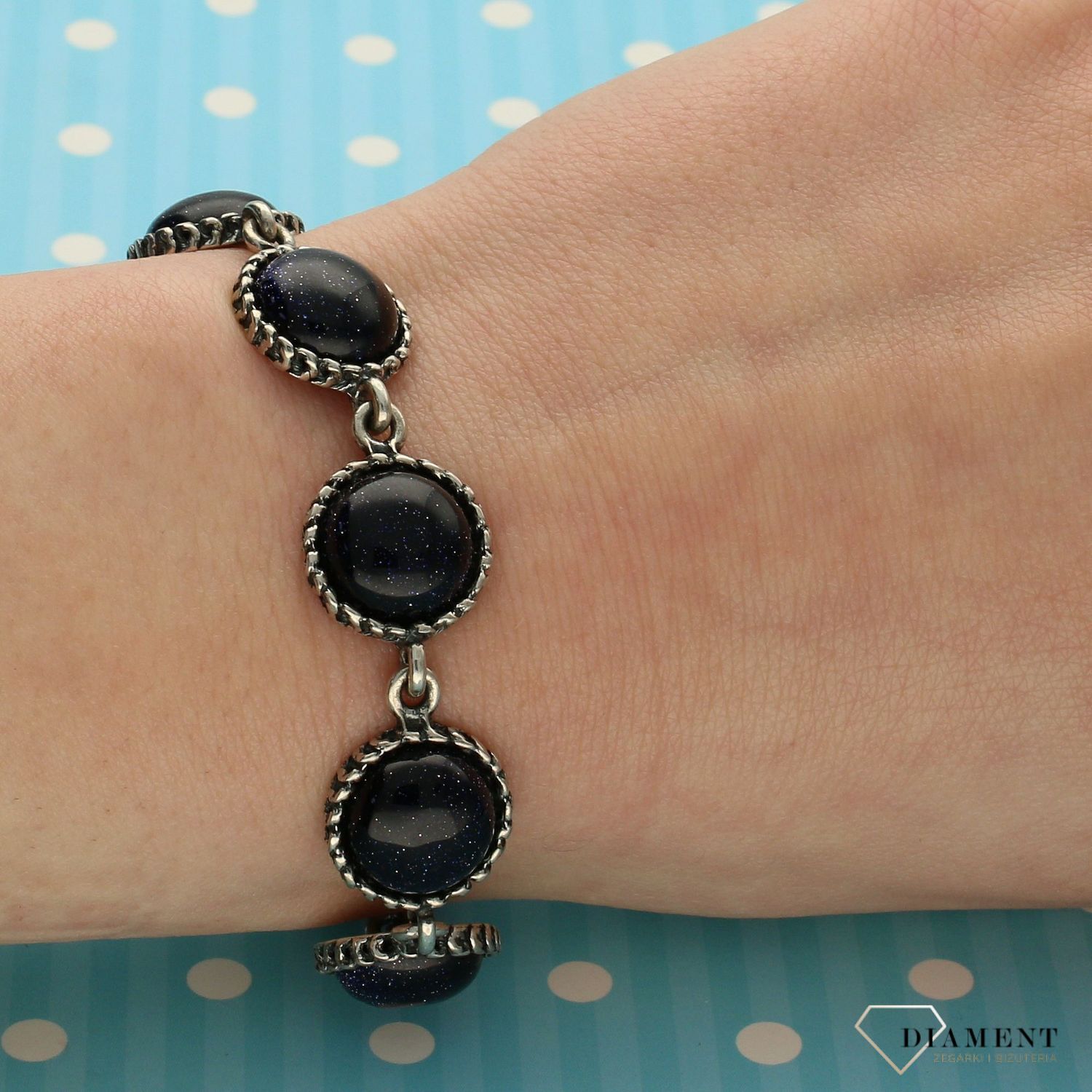 Srebrna bransoletka okrągłe ogniwka Noc Kairu DIA-BRA-2943-925 (1).jpg