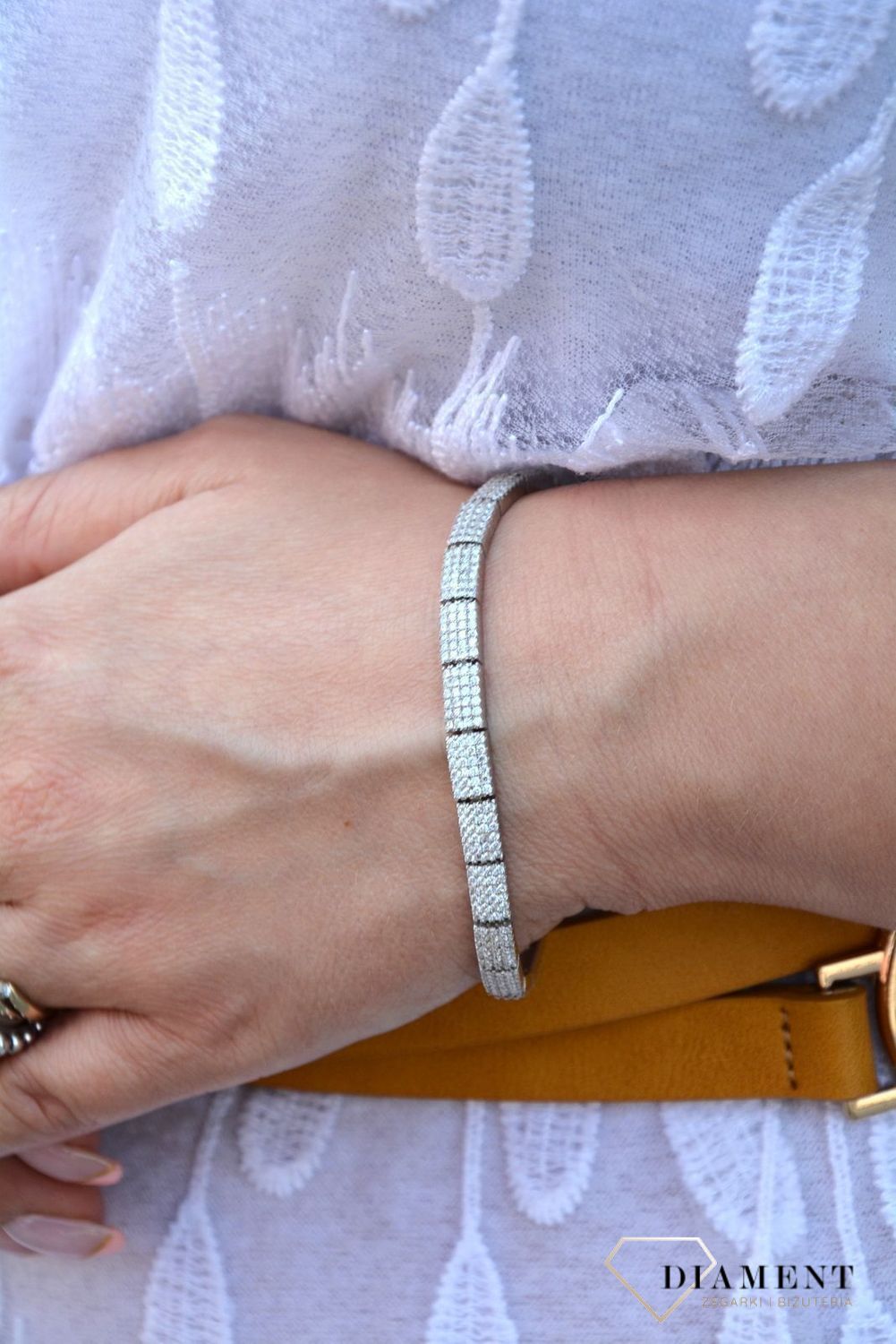 Bransoletka srebrna z cyrkoniami 'Szykowna elegancja'  DIA-BRA-2958-925 (1).jpg