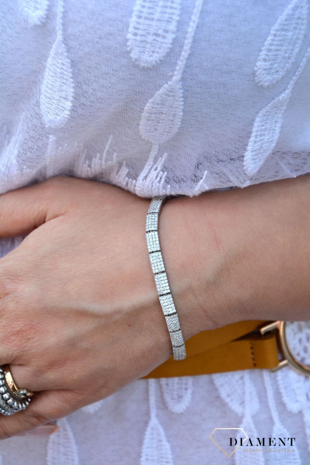 Bransoletka srebrna z cyrkoniami 'Szykowna elegancja'  DIA-BRA-2958-925 (1).jpg