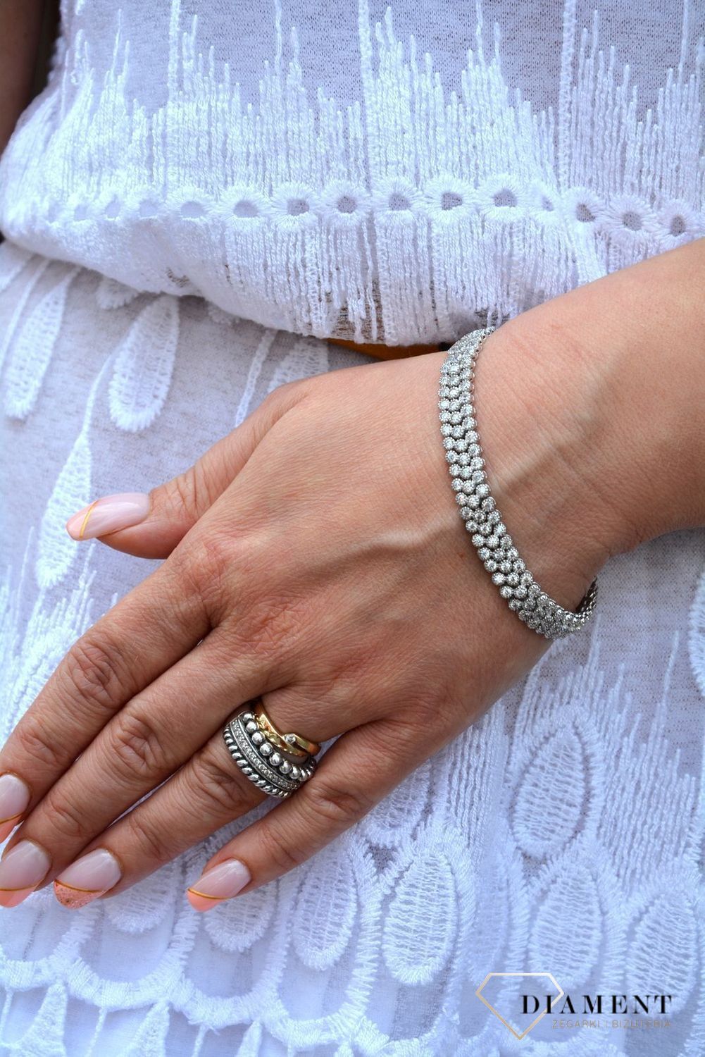 Bransoletka srebrna z cyrkoniami 'Szykowna elegancja' DIA-BRA-2959-925 (1).jpg
