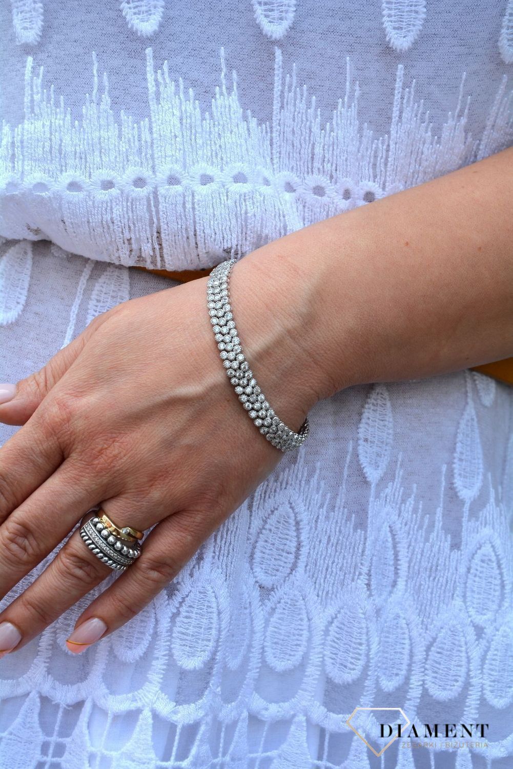 Bransoletka srebrna z cyrkoniami 'Szykowna elegancja' DIA-BRA-2959-925 (1).jpg