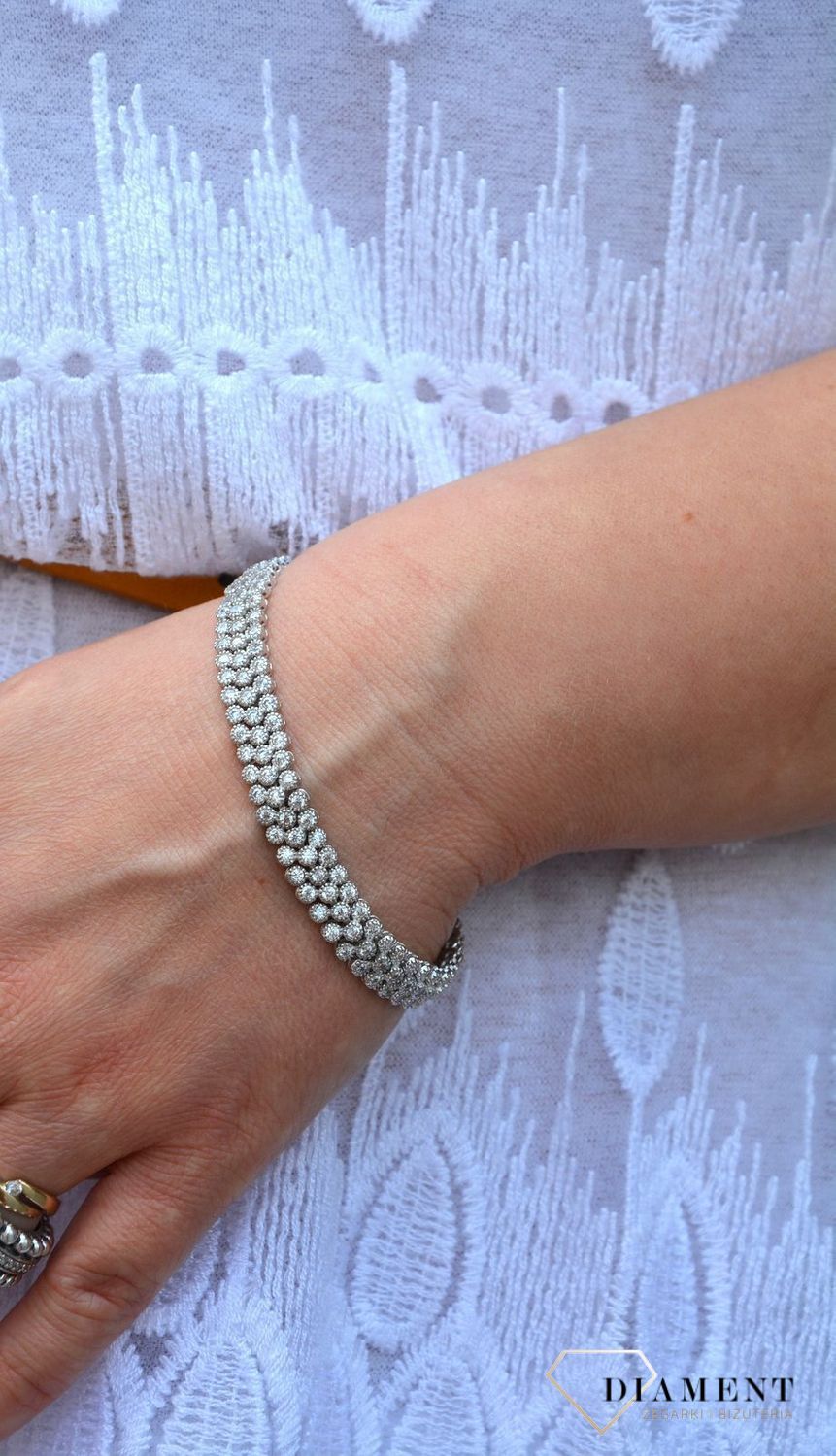 Bransoletka srebrna z cyrkoniami 'Szykowna elegancja' DIA-BRA-2959-925 (1).jpg
