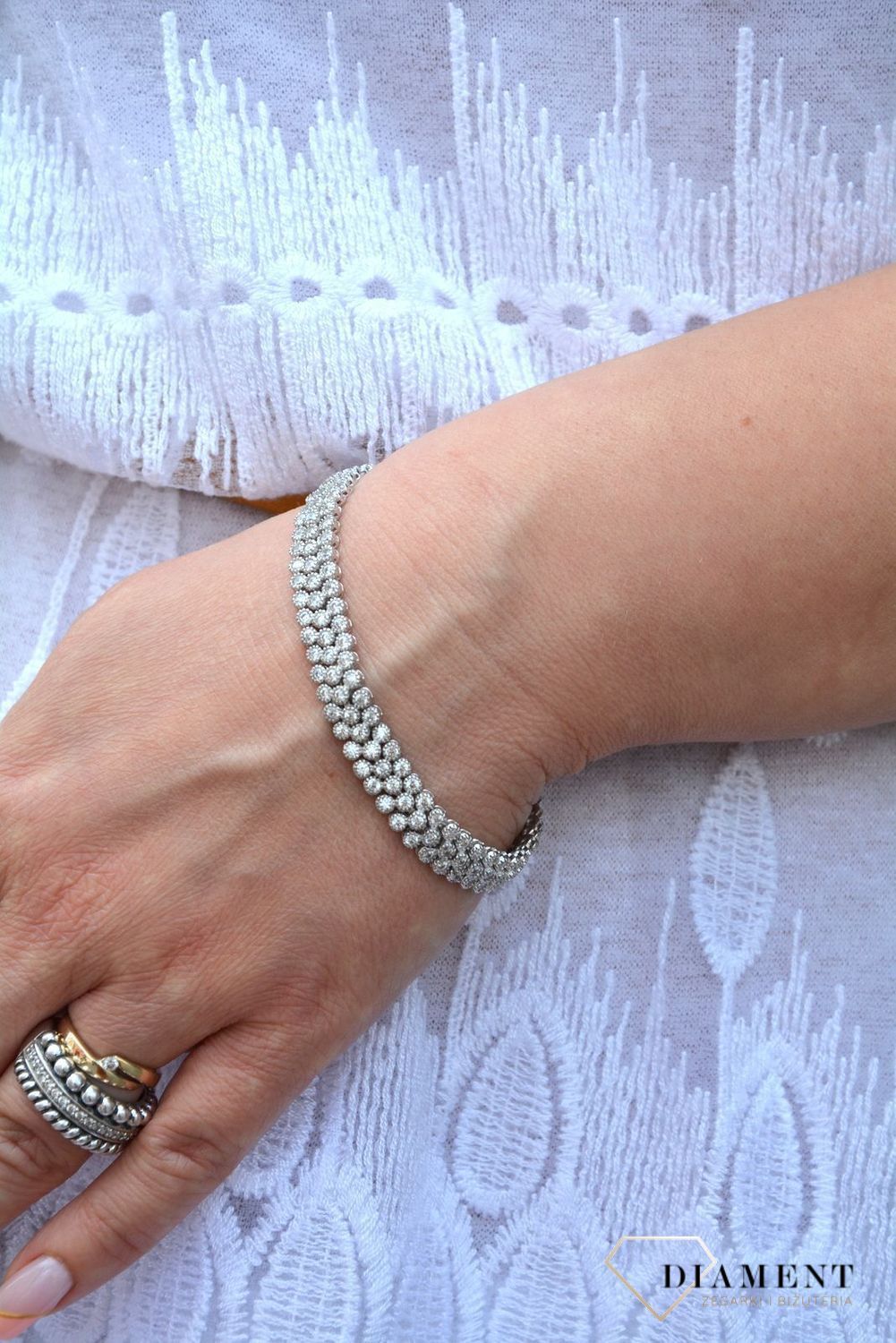 Bransoletka srebrna z cyrkoniami 'Szykowna elegancja' DIA-BRA-2959-925 (1).jpg