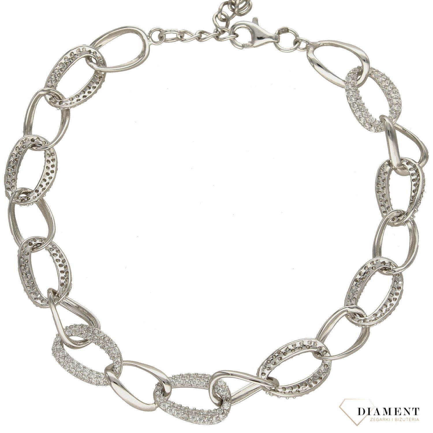 Bransoletka srebrna 925 ozdobiona cyrkonią DIA-BRA-2963-925 (1).jpg