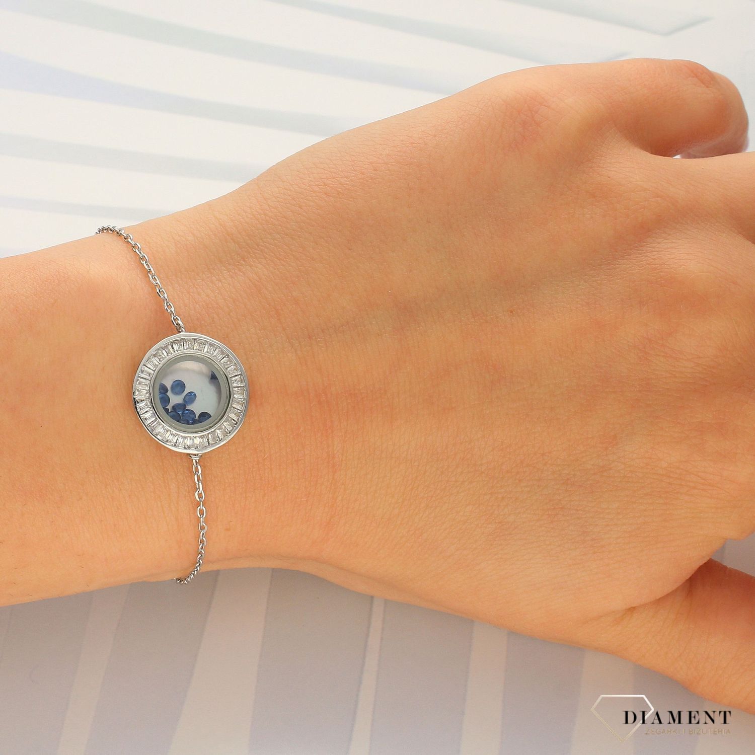 Bransoletka srebrna 'Kryształy za szkłem' DIA-BRA-2970-925 (1).jpg