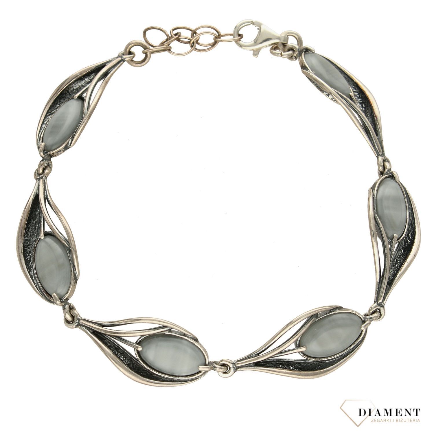Srebrna bransoletka damska z kamieniem Agat DIA-BRA-2971-925 (1).jpg