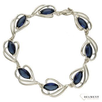Srebrna bransoletka 925 niebieska cyrkonia DIA-BRA-2972-925 (1).jpg