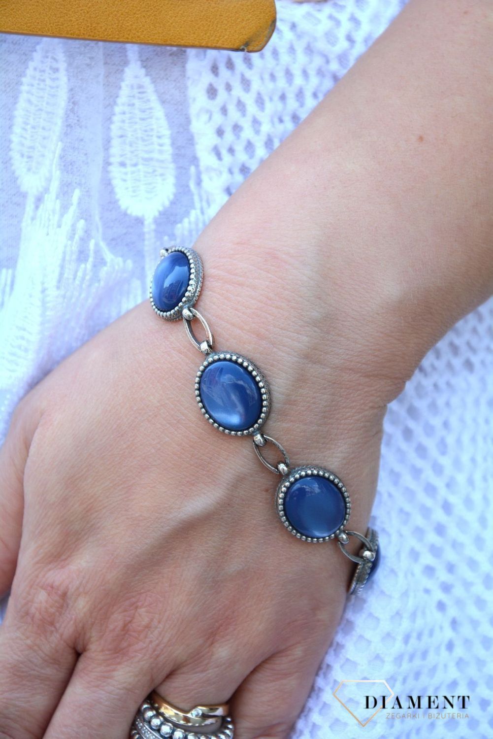 Srebrna bransoletka w niebieskim kolorze DIA-BRA-2973-925 (1).jpg