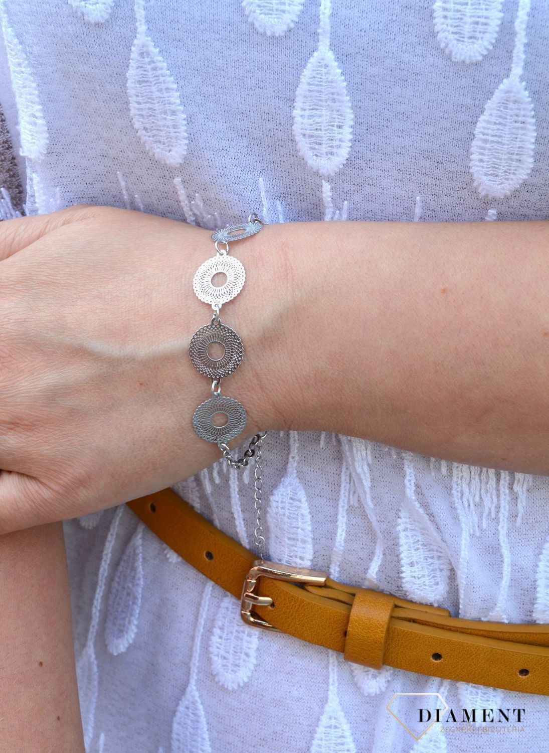 Bransoletka srebrna 'Ażurowe kółka' DIA-BRA-2975-925 (1).jpg
