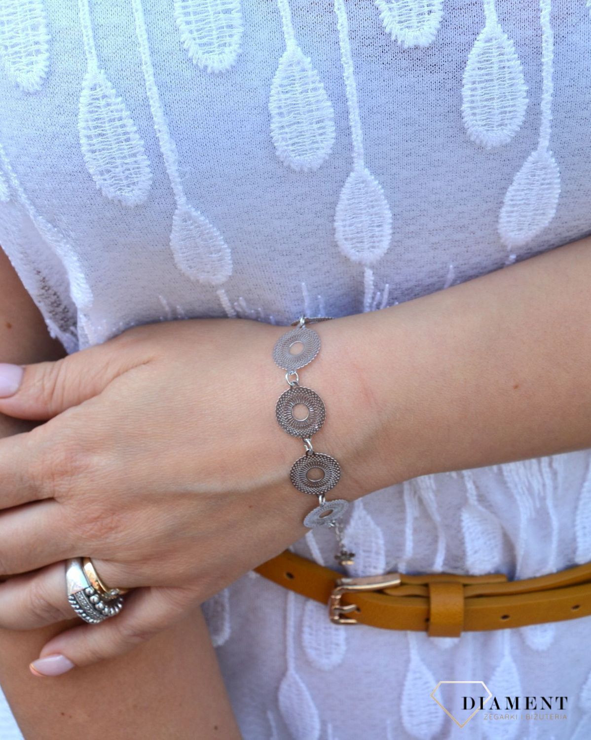 Bransoletka srebrna 'Ażurowe kółka' DIA-BRA-2975-925 (1).jpg