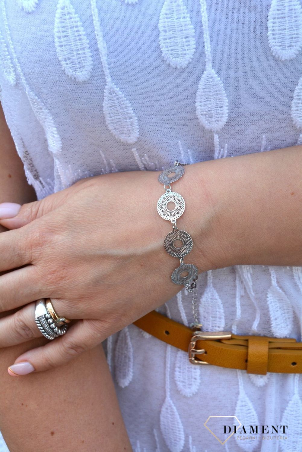 Bransoletka srebrna 'Ażurowe kółka' DIA-BRA-2975-925 (1).jpg