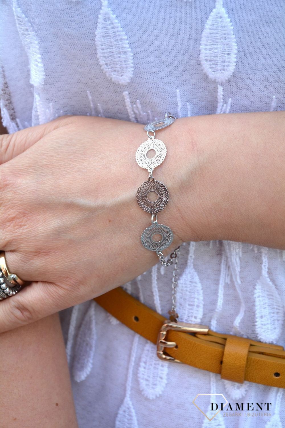 Bransoletka srebrna 'Ażurowe kółka' DIA-BRA-2975-925 (1).jpg