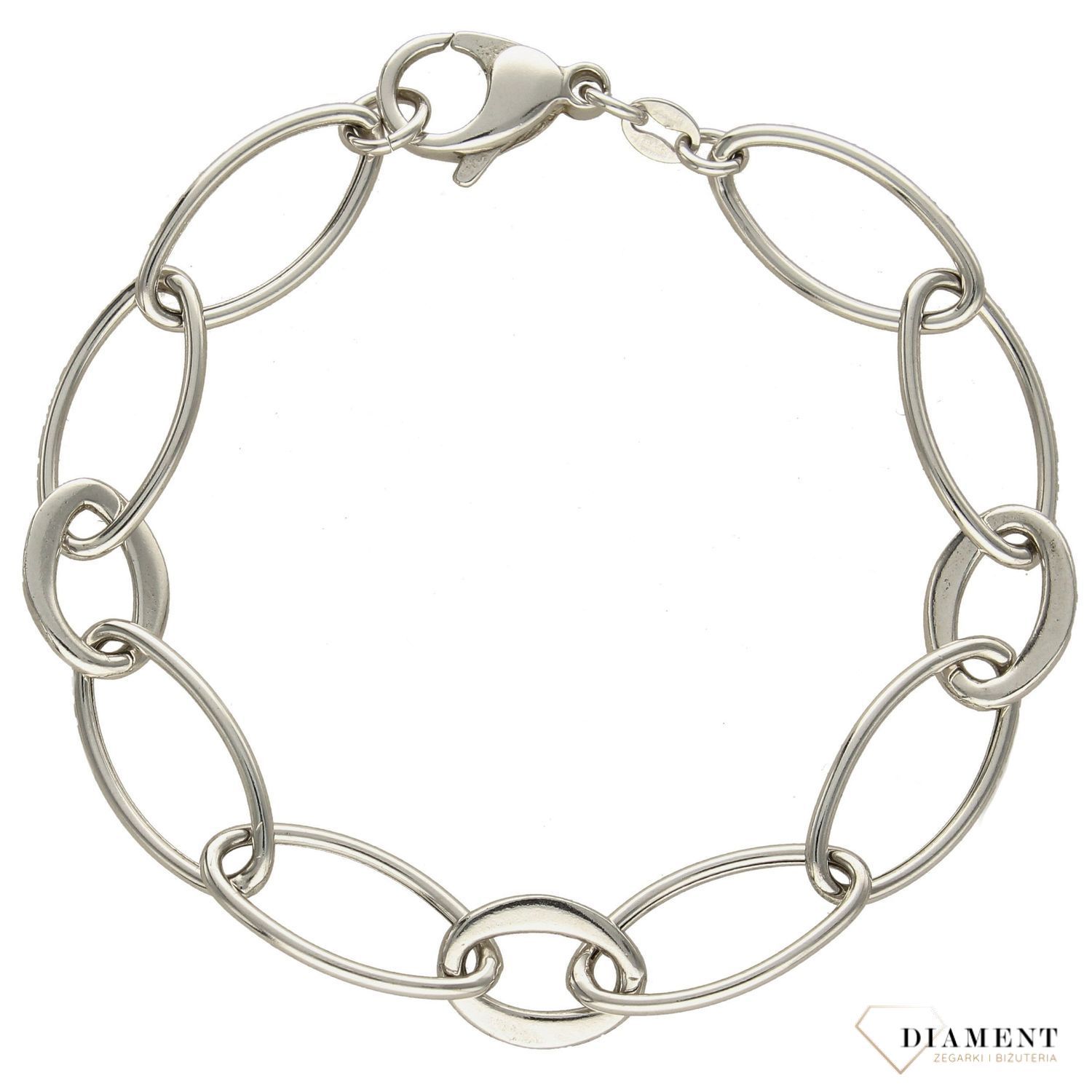 Srebrna bransoletka 925 gładkie ogniwka DIA-BRA-2978-925 (4).jpg