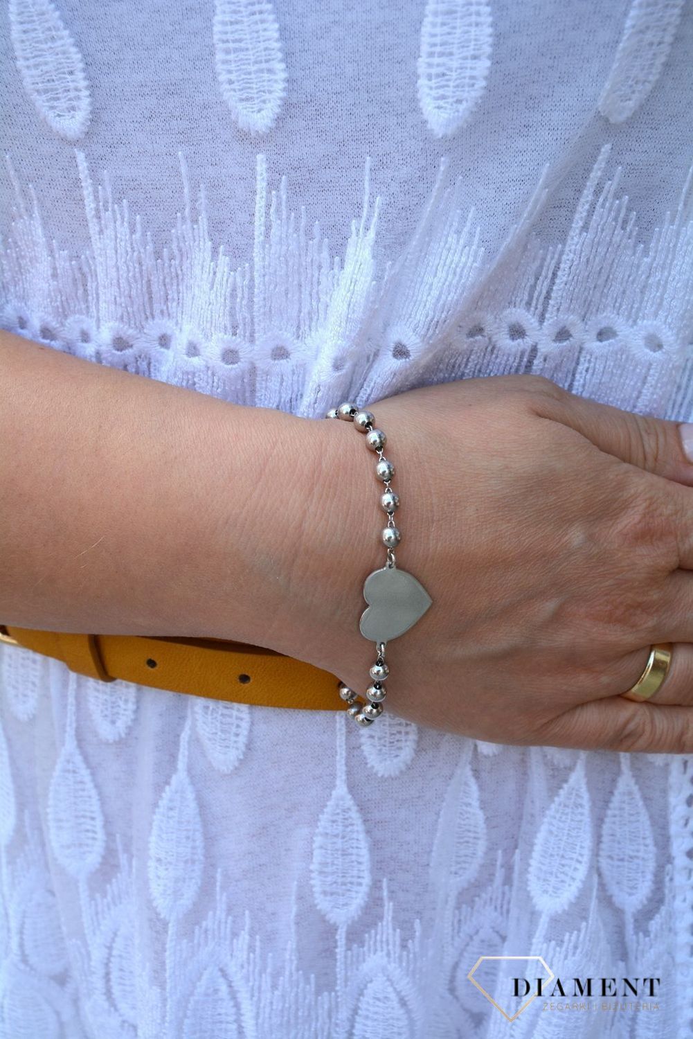 Srebrna bransoletka 925 kuleczki z gładkim sercem DIA-BRA-2979-925 (1).jpg