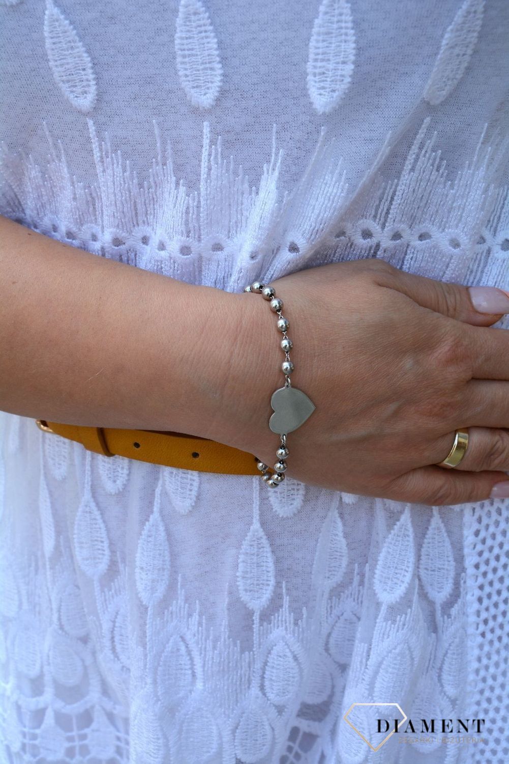 Srebrna bransoletka 925 kuleczki z gładkim sercem DIA-BRA-2979-925 (1).jpg