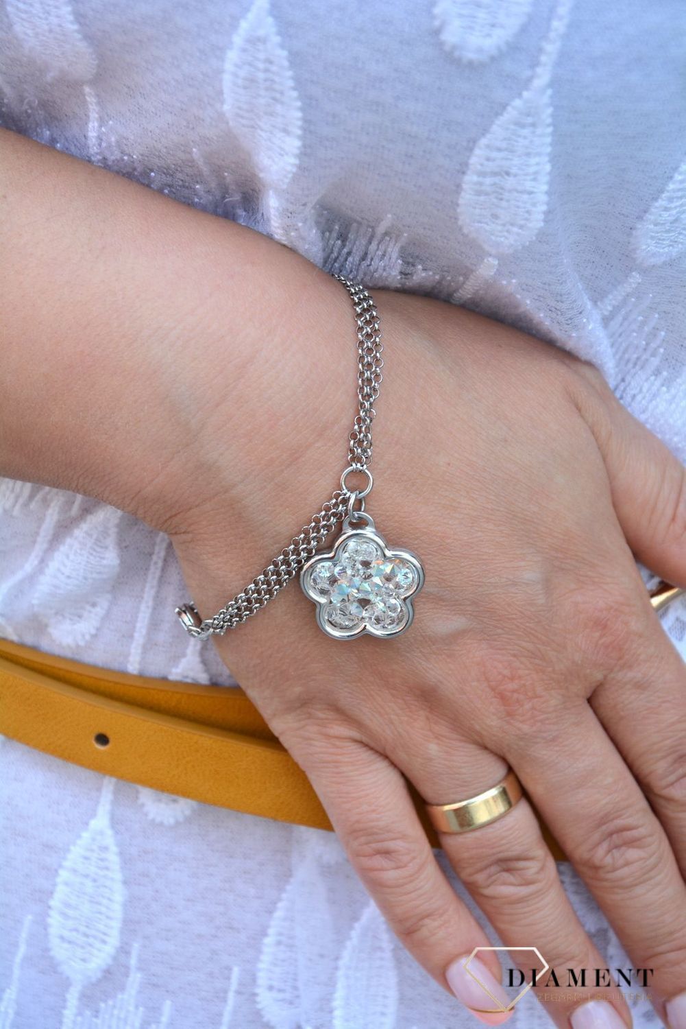Bransoletka srebrna 'Kryształowy kwiat' DIA-BRA-2980-925 (1).jpg