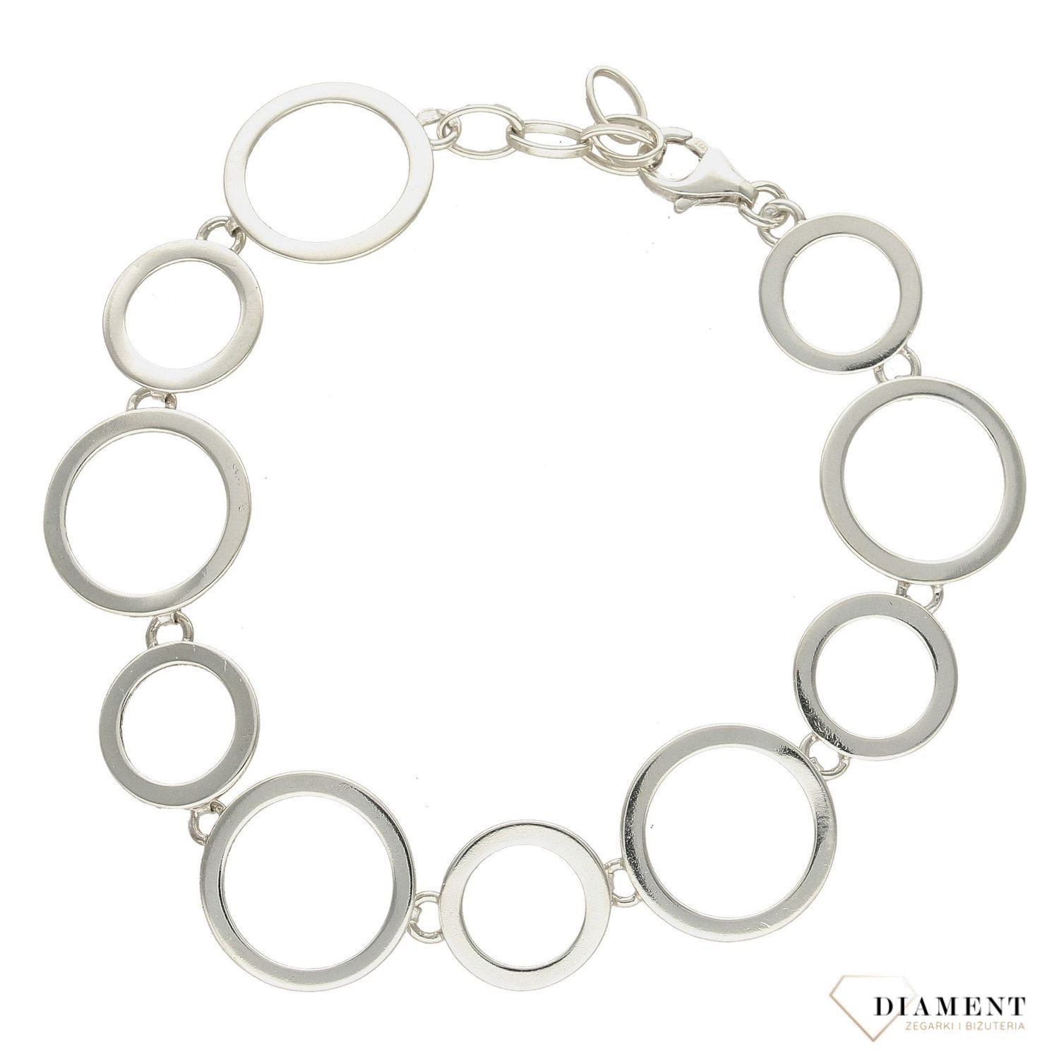 Bransoletka srebrna 'Gładkie kółka' DIA-BRA-2981-925 (1).jpg