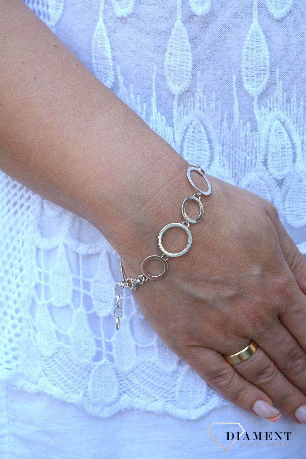 Bransoletka srebrna 'Gładkie kółka' DIA-BRA-2981-925 (1).jpg
