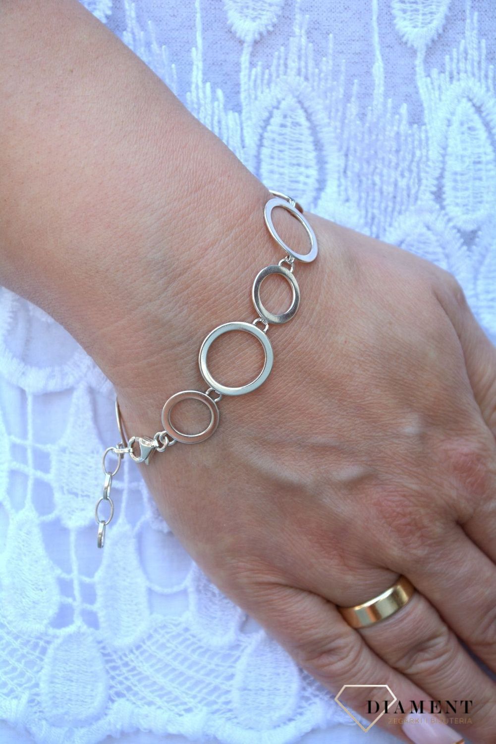 Bransoletka srebrna 'Gładkie kółka' DIA-BRA-2981-925 (1).jpg