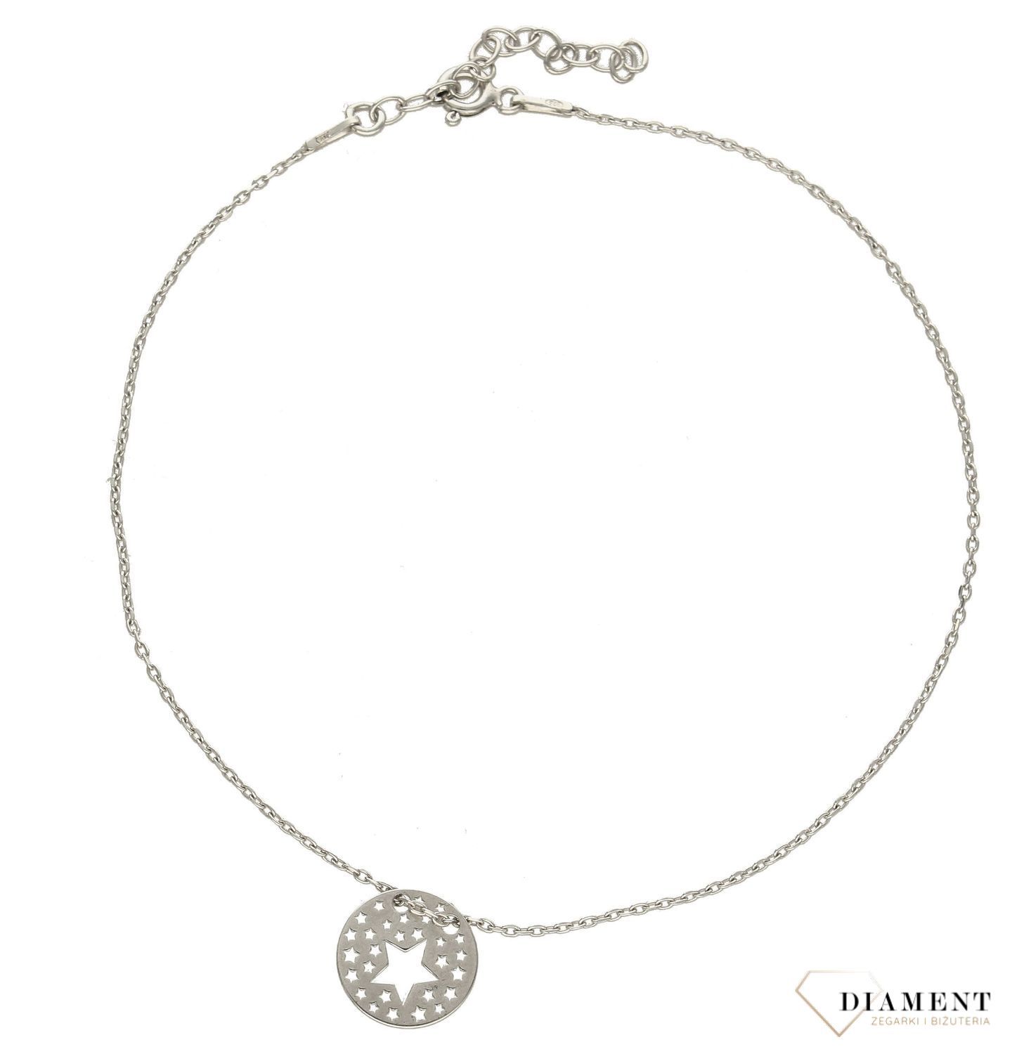 Srebrna bransoletka na nogę kółko z gwiazdką DIA-BRA-3236-925.jpg