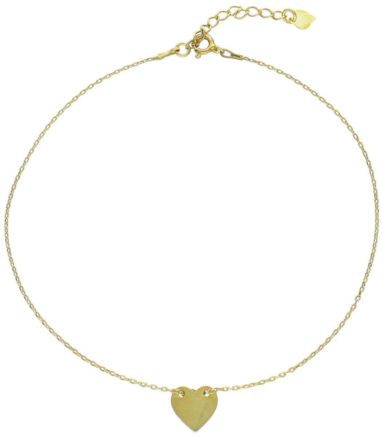 Elegancka bransoletka na kostkę wykonana z wysokiej jakości srebra próby 925 w kolorze złota, z zawieszką w kształcie serca. Idealna na wiosnę i lato, podkreślająca kobiecość i nowoczesny styl.1.jpg