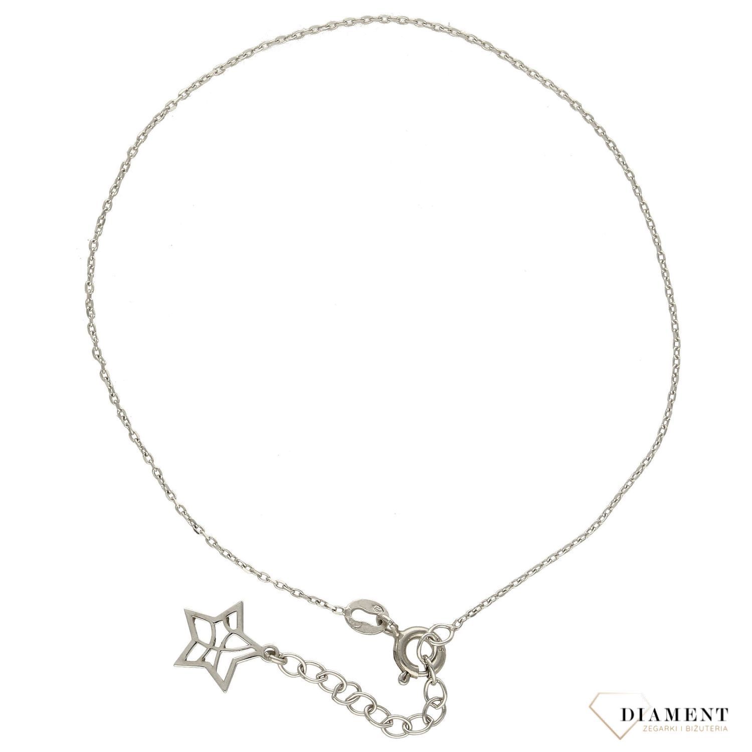 Srebrna bransoletka na nogę 925 z gwiazdką B 130.jpg