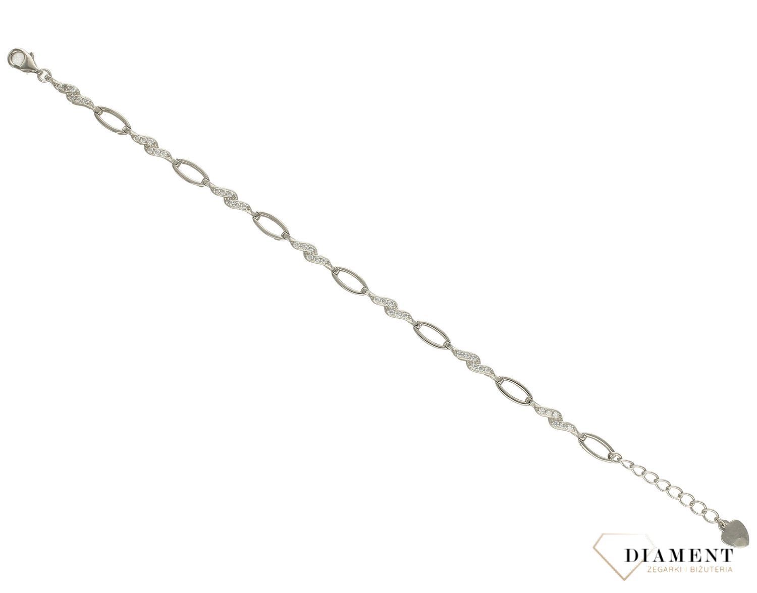 Srebrna bransoletka faliste cyrkonie z owalem DIA-BRA-3556-925 (1).jpg