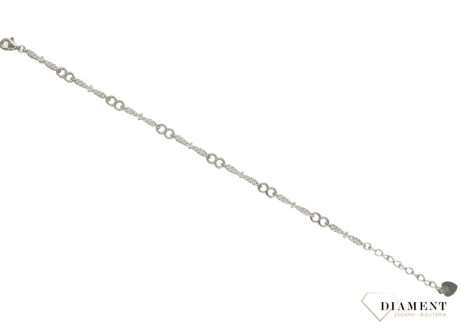 Srebrna bransoletka gładkie znaki i cyrkonie DIA-BRA-3559-925 (1).jpg
