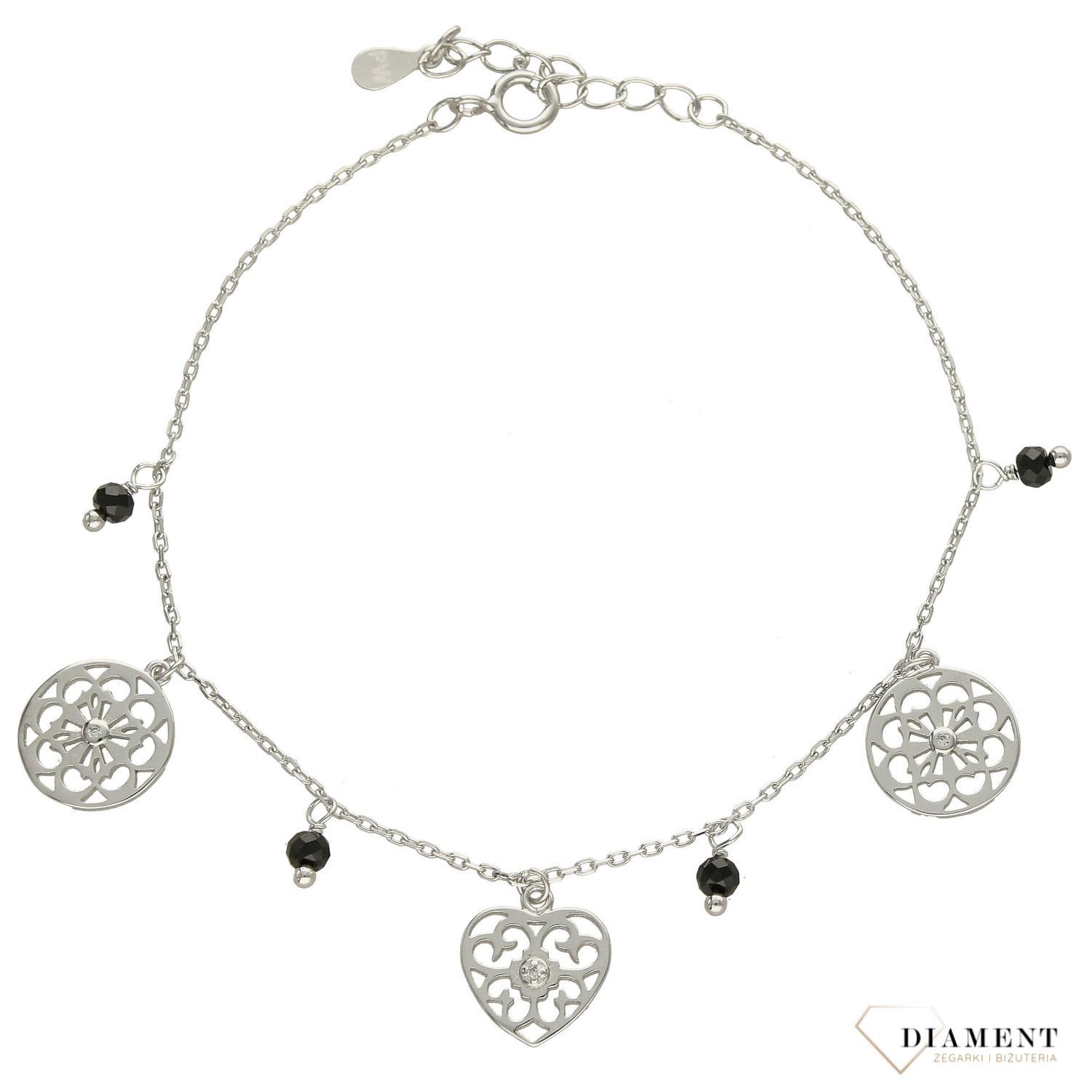 Srebrna bransoletka celebrytka ażurowe kółka z sercem DIA-BRA-3561-925 (1).jpg
