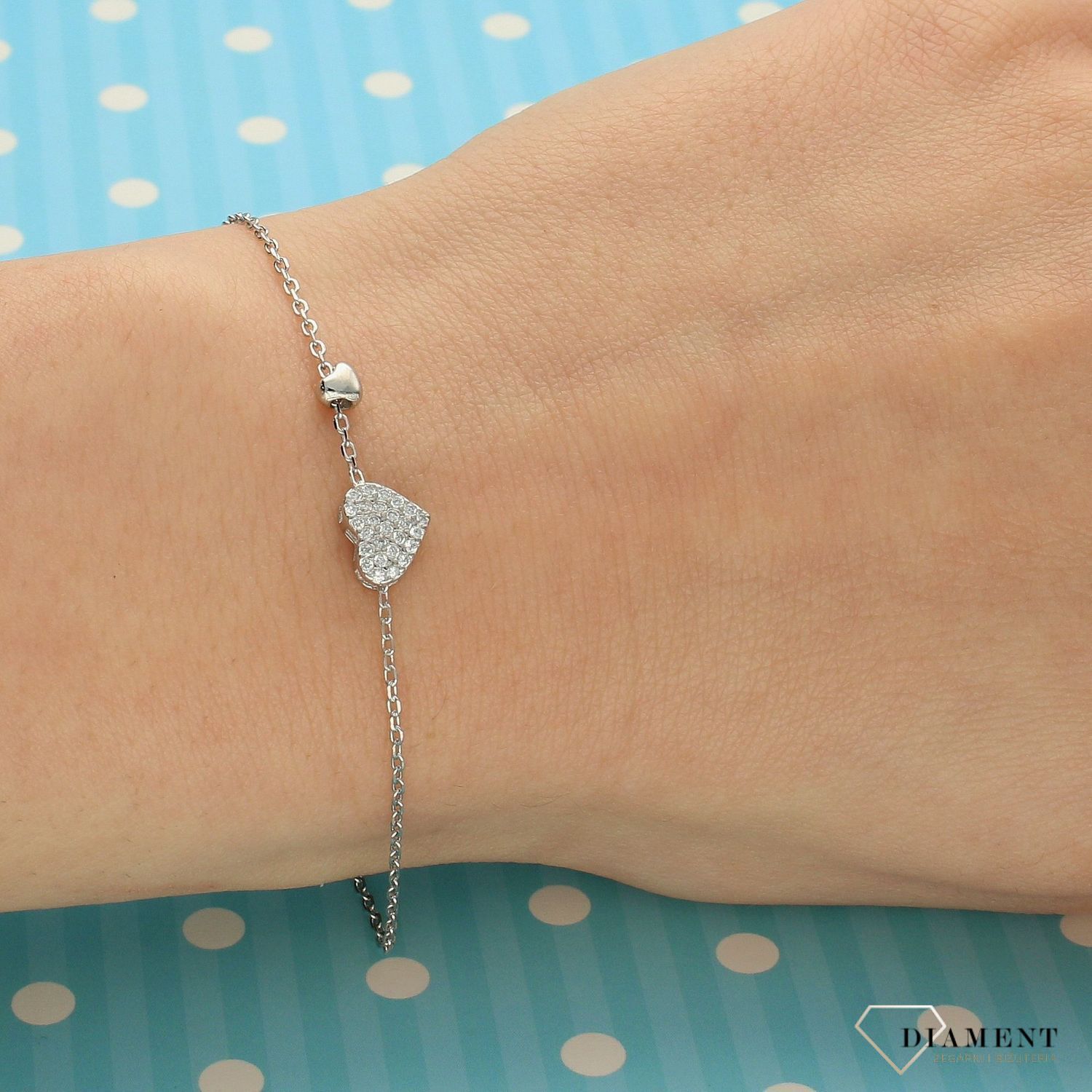 Srebrna bransoletka celebrytka serduszka DIA-BRA-3562-925 (1).jpg
