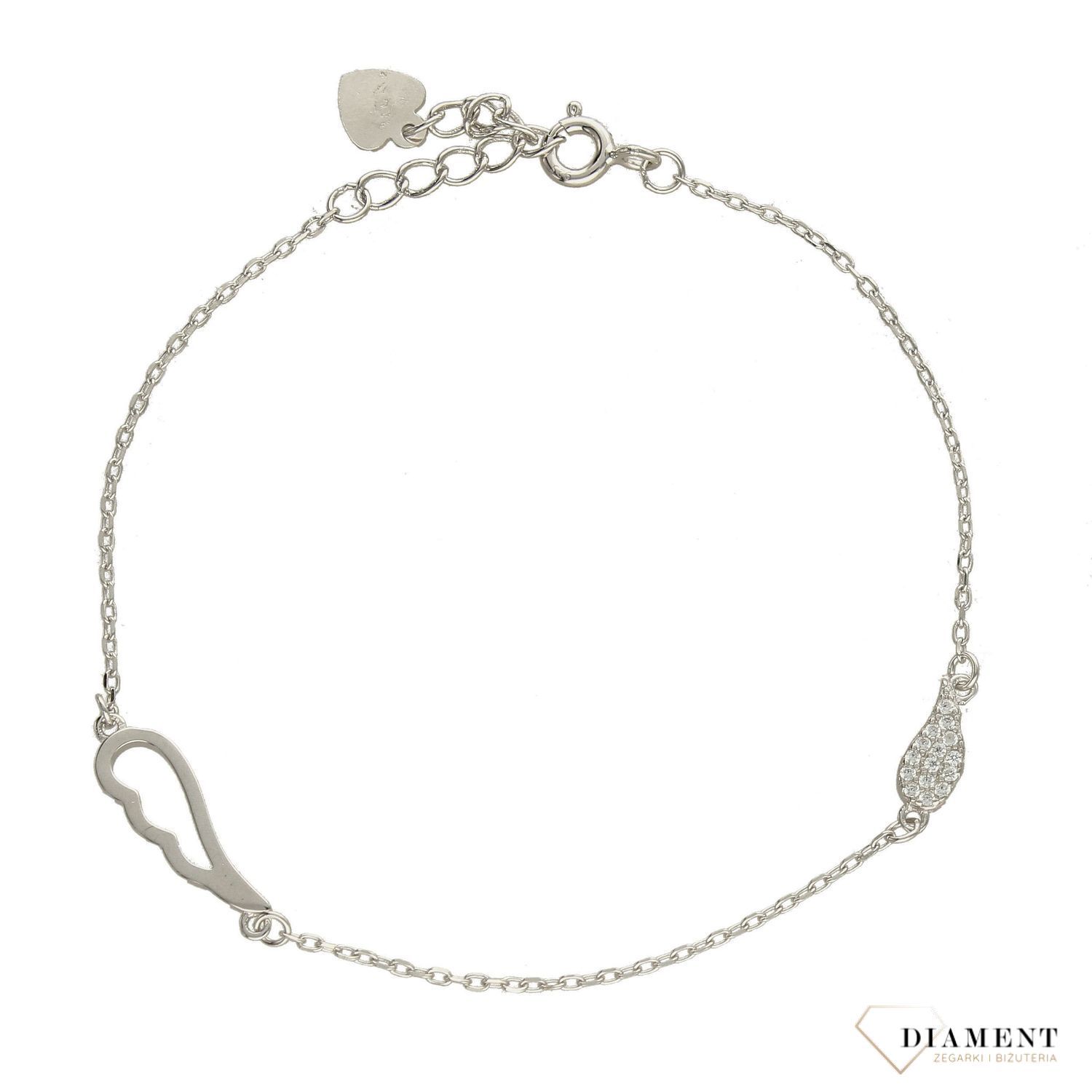Srebrna bransoletka celebrytka dwa skrzydełka z cyrkonią DIA-BRA-3567-925 (1).jpg