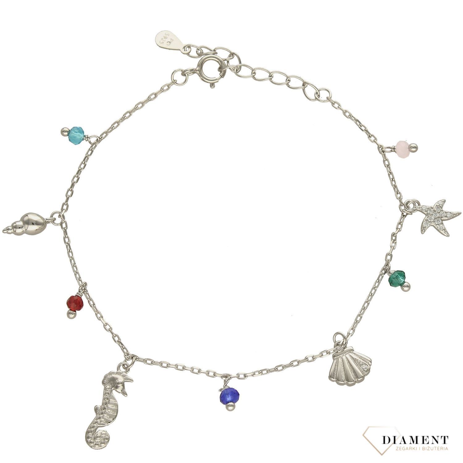 Srebrna bransoletka celebrytka wakacyjne zawieszki DIA-BRA-3568-925 (1).jpg