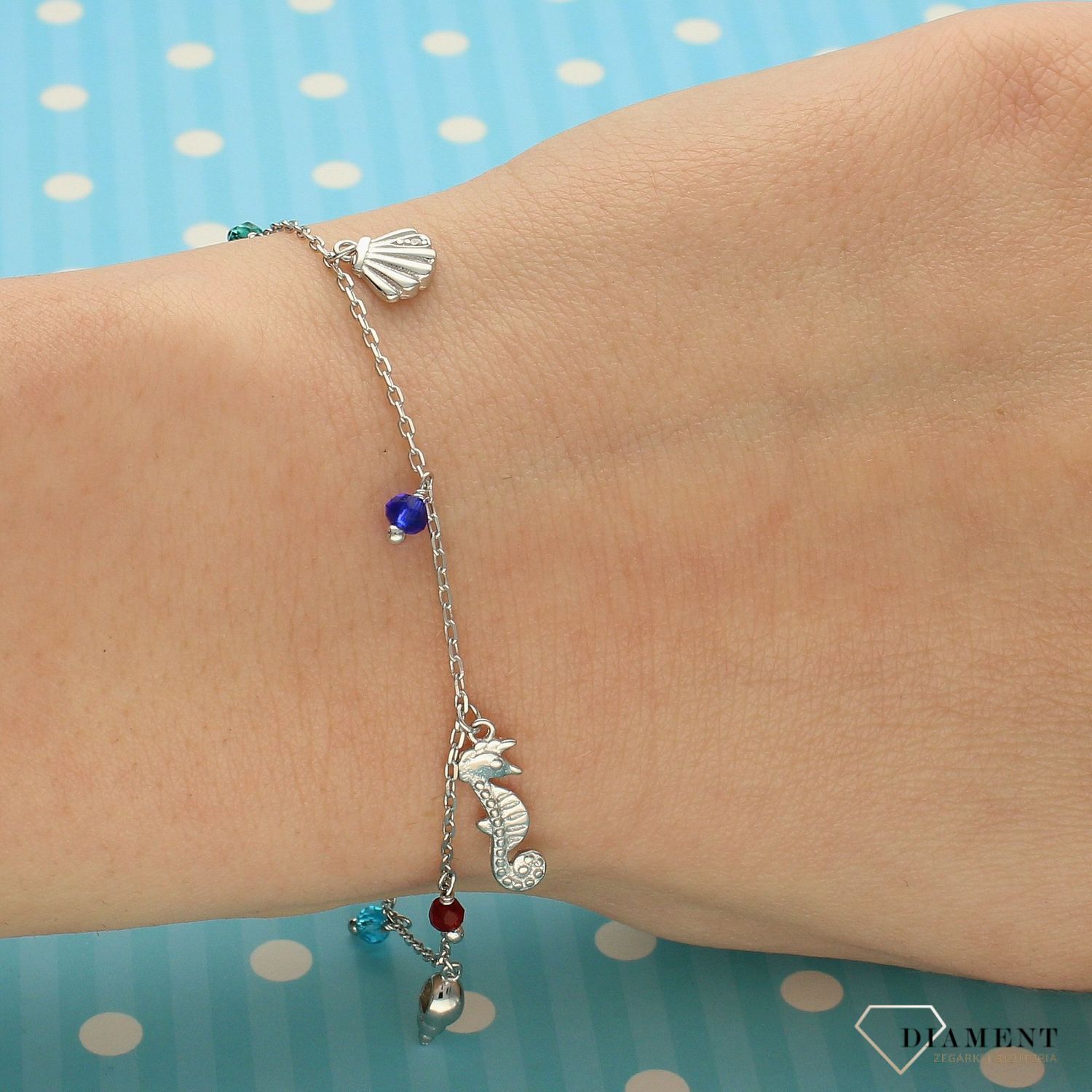 Srebrna bransoletka celebrytka wakacyjne zawieszki DIA-BRA-3568-925 (1).jpg