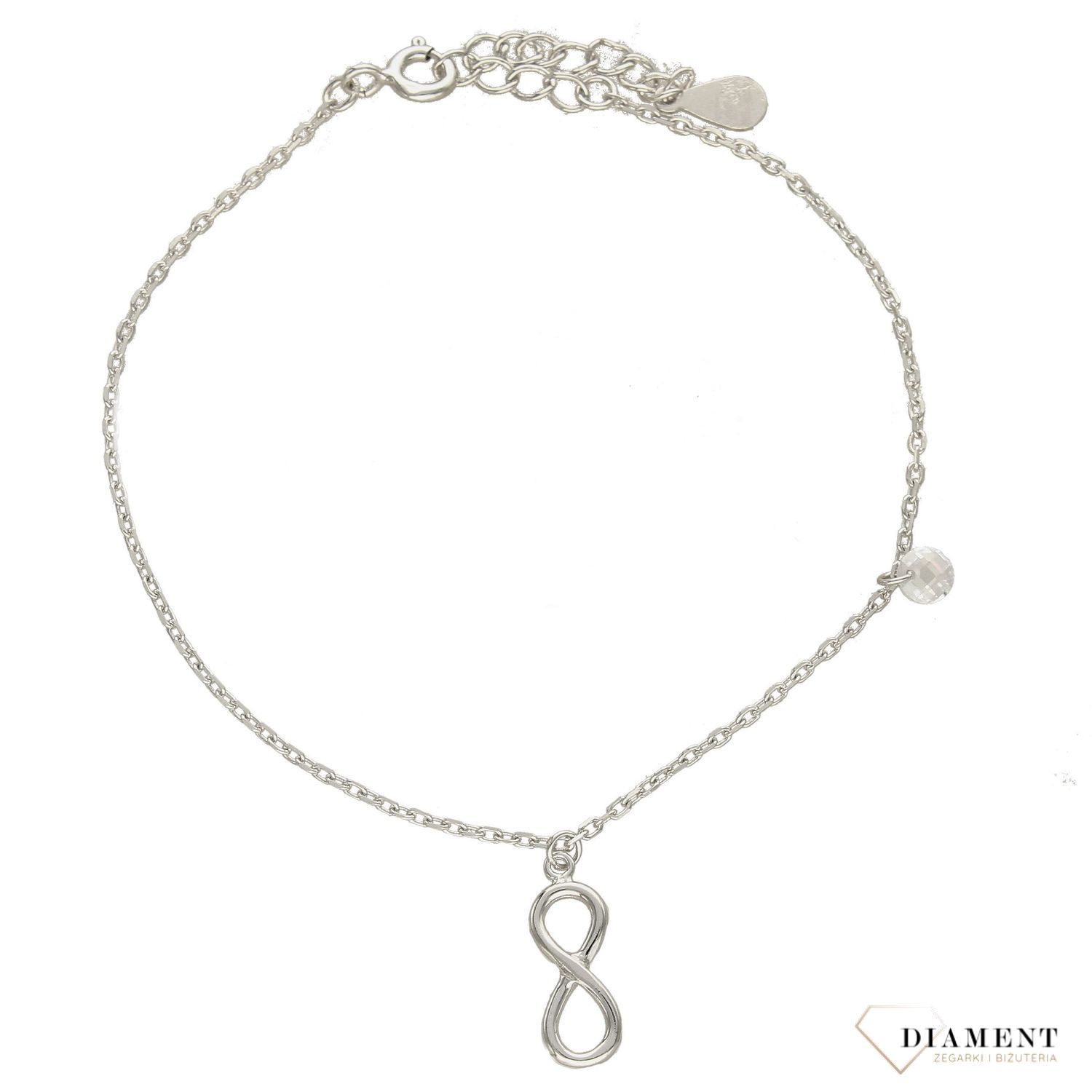 Srebrna bransoletka celebrytka nieskończoność z cyrkonią DIA-BRA-3570-925 (1).jpg