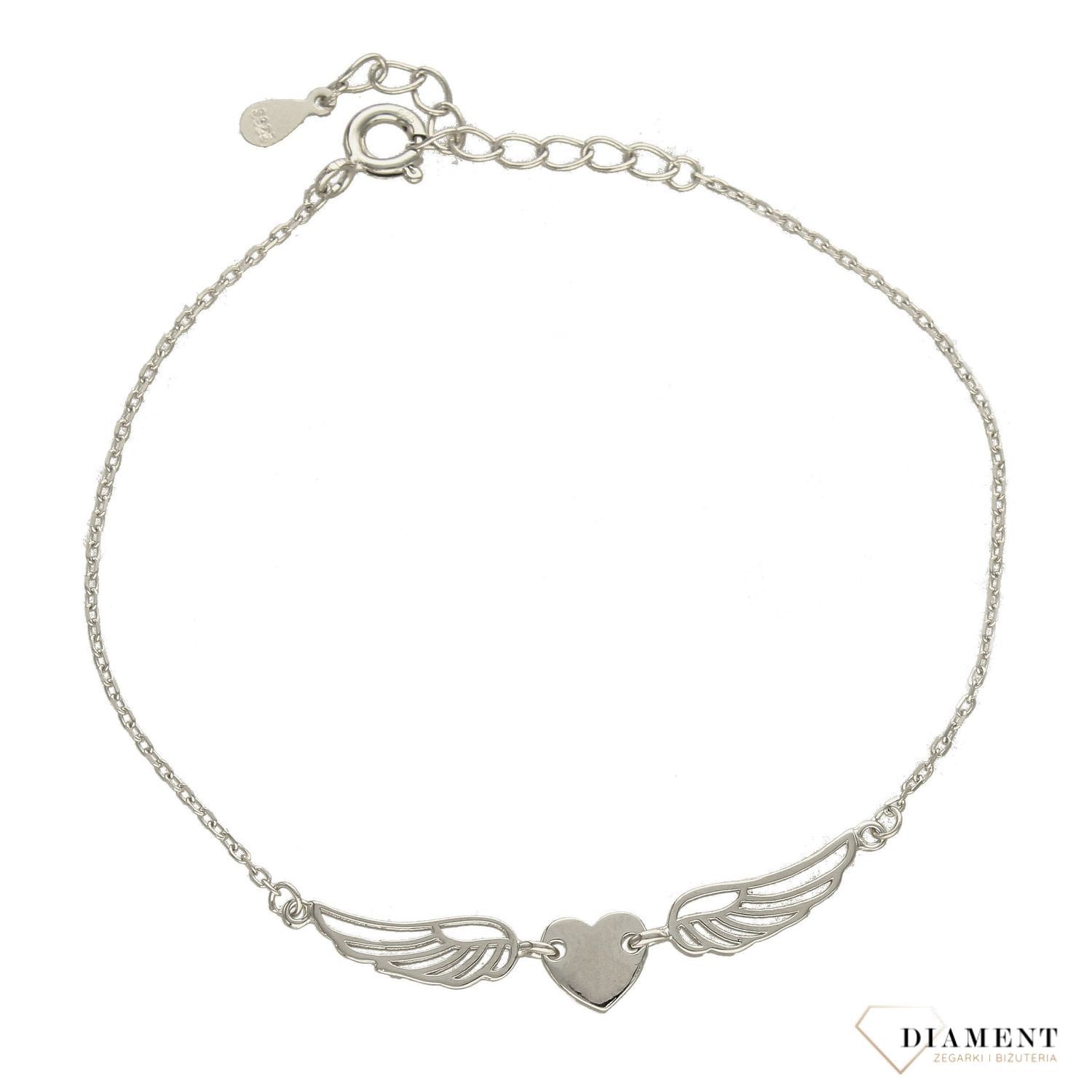 Srebrna bransoletka celebrytka serce ze skrzydłami DIA-BRA-3575-925 (1).jpg