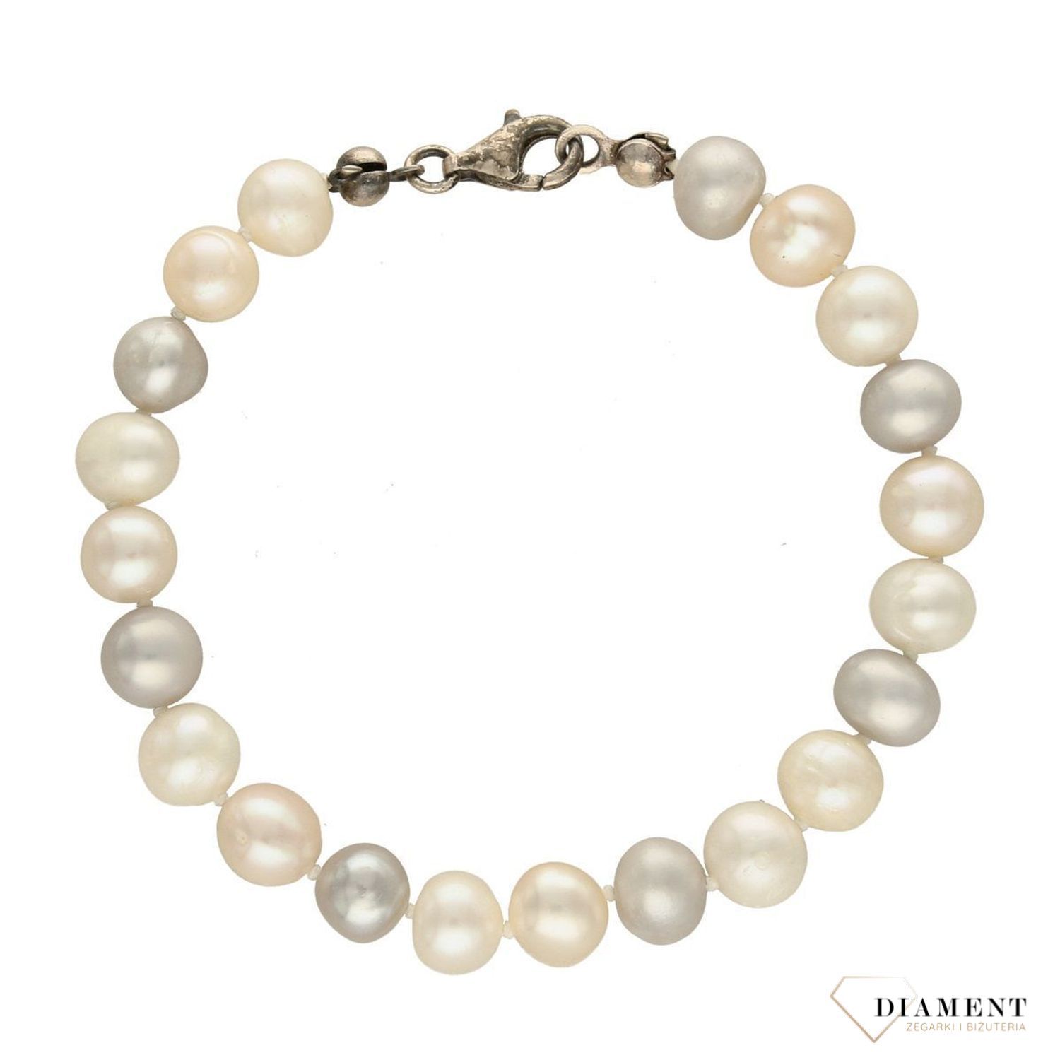 Bransoletka z perłami w naturalnym, jasnym kolorze DIA-BRA-3690-925. Bransoletka z perłami o jasnej naturalnej barwie, przypadną do gustu kobiecie w każdym wieku (2).jpg