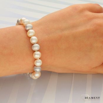 Bransoletka z perłami w naturalnym, jasnym kolorze DIA-BRA-3690-925. Bransoletka z perłami o jasnej naturalnej barwie, przypadną do gustu kobiecie w każdym wieku (1).jpg