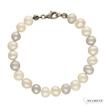 Bransoletka z perłami w naturalnym, jasnym kolorze DIA-BRA-3690-925. Bransoletka z perłami o jasnej naturalnej barwie, przypadną do gustu kobiecie w każdym wieku (2).jpg