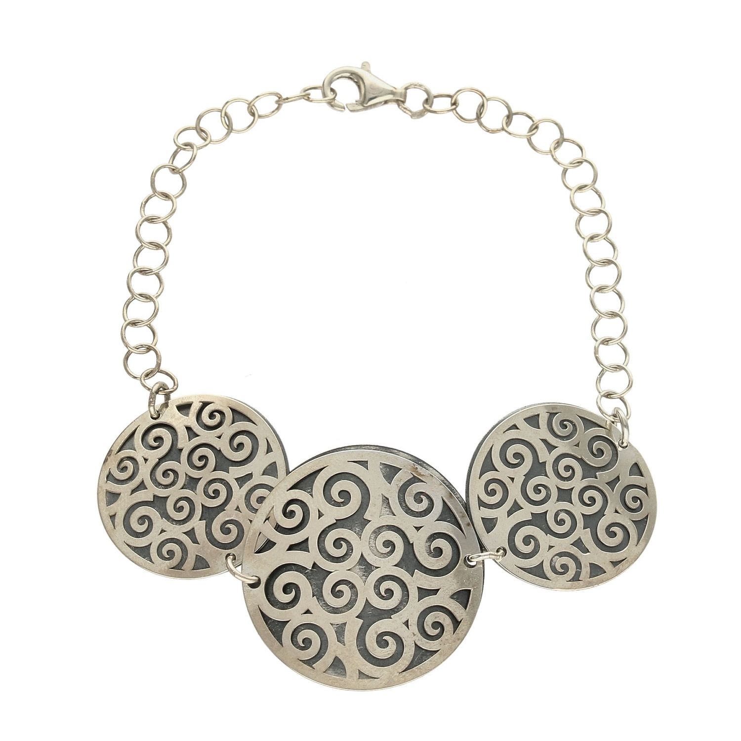 Bransoletka damska srebrna 'Koła z ornamentem' DIA-BRA-3839-925 (1).jpg