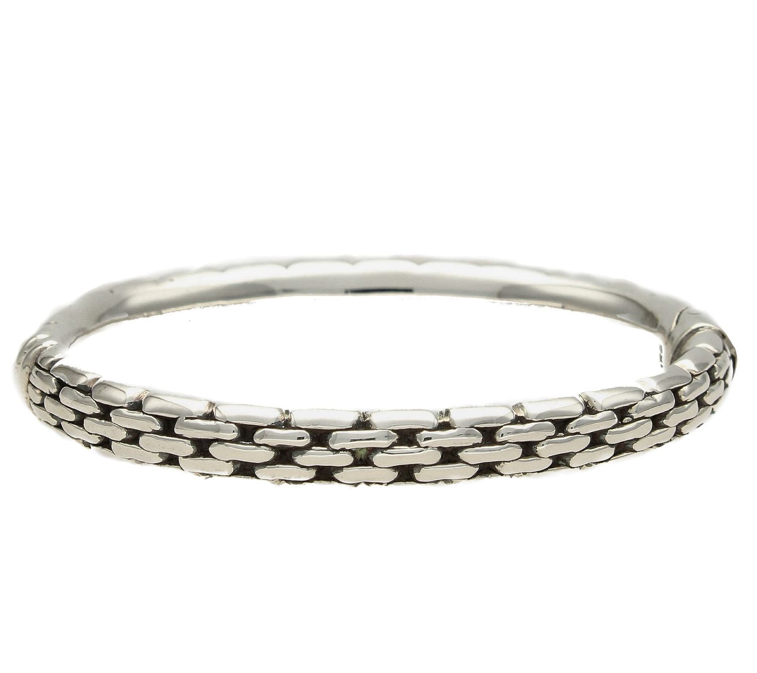 Srebrna bransoletka sztywna z modnym wzorem DIA-BRA-3939-925.jpg