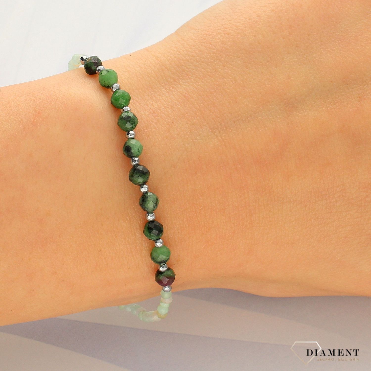 Bransoletka damska z kamieniami naturalnymi turmalin, chryzopraz DIA-BRA-4008-925 (2).jpg