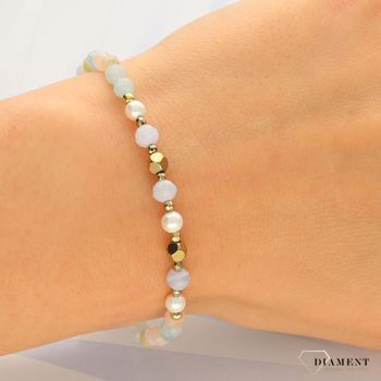 Bransoletka damska z kamieniami naturalnymi morganit, chalcedon DIA-BRA-4012-925 (1).jpg