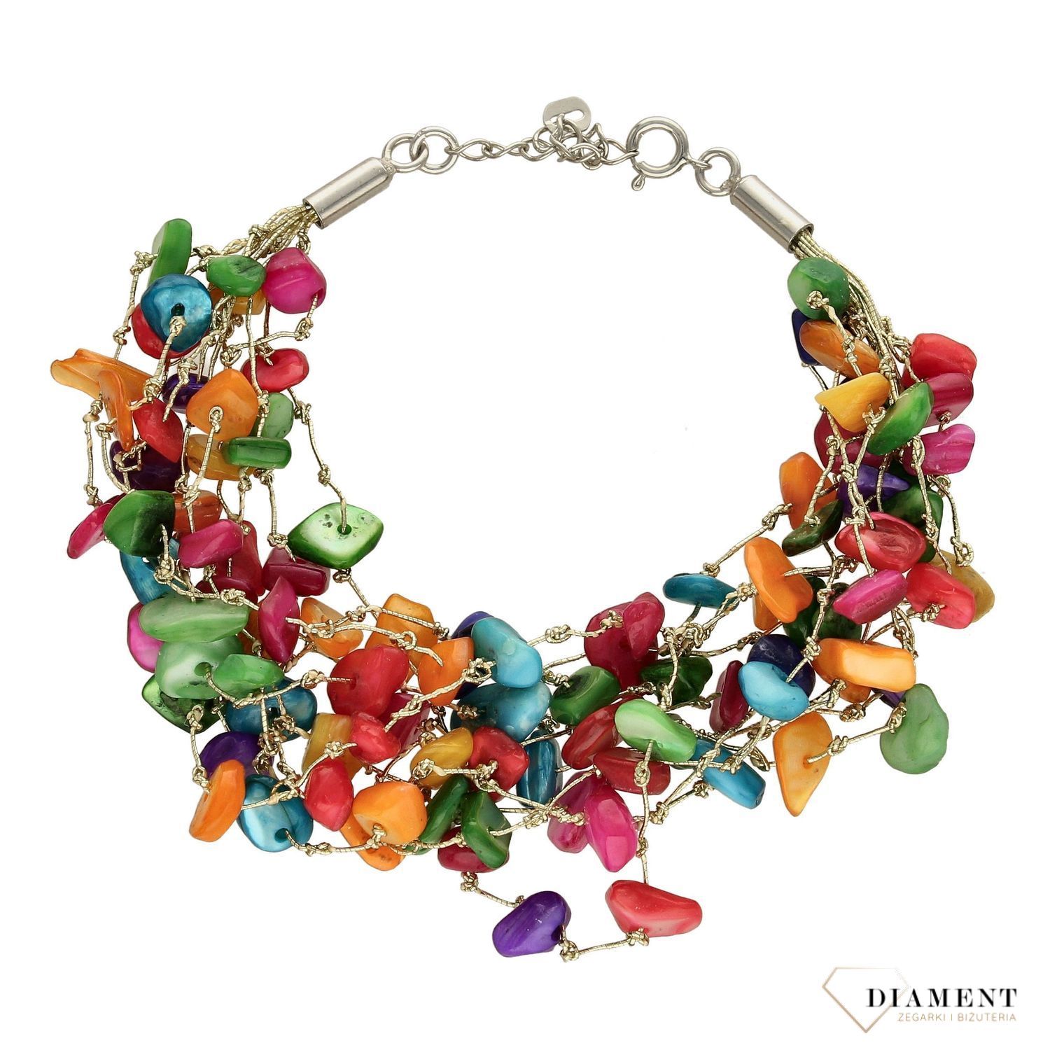 Bransoletka z kolorowych koralików z masy perłowej  'Kolorowe Lato' DIA-BRA-4071-925.jpg