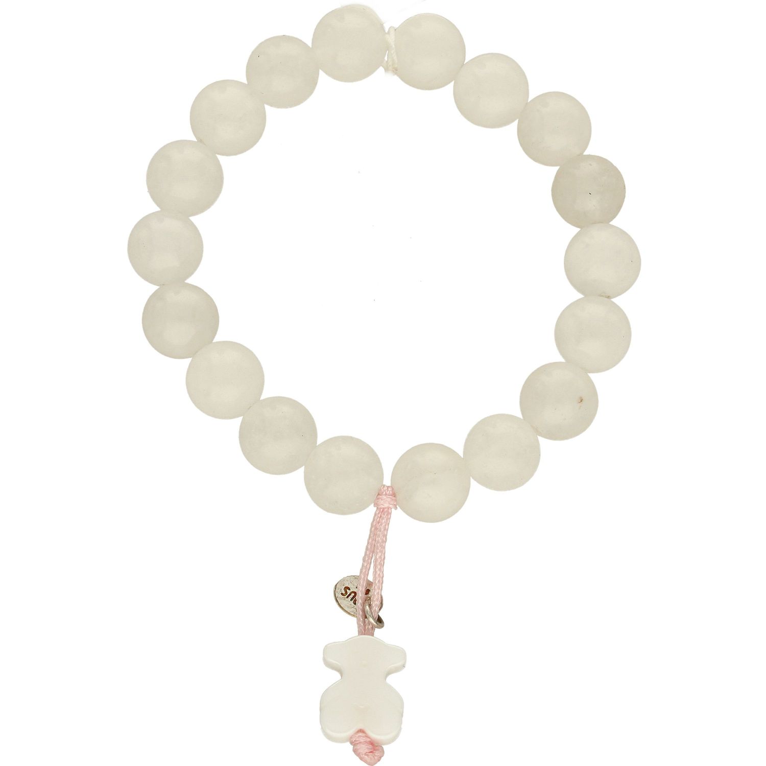 Bransoletka biały misiek na różowym sznureczku z koralikami DIA-BRA-4100-INNE (1).jpg