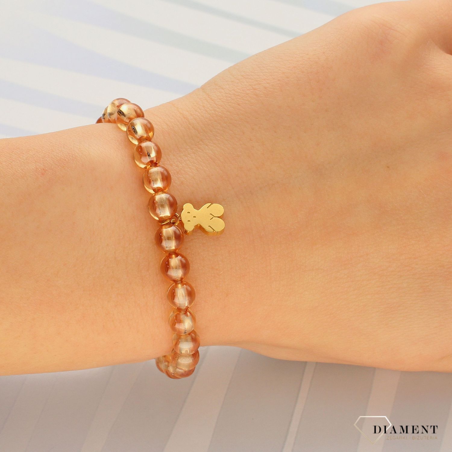 Bransoletka z pozłacanym misiem 'TUOS'  w złotym kolorze DIA-BRA-4101-INNE (2).jpg