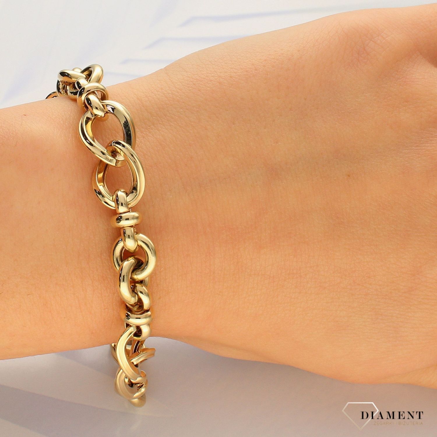 Złoto bransoletka 585 przeplatane, równe ogniwka DIA-BRA-4154-585 (1).jpg